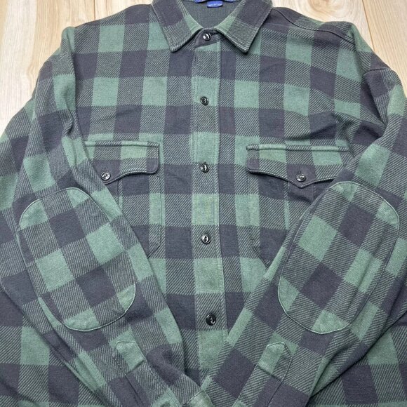 Polo Ralph Lauren Button Up Mens Green Plaid Spread Regular Shirt Pockets Medium - Picture 4 of 11